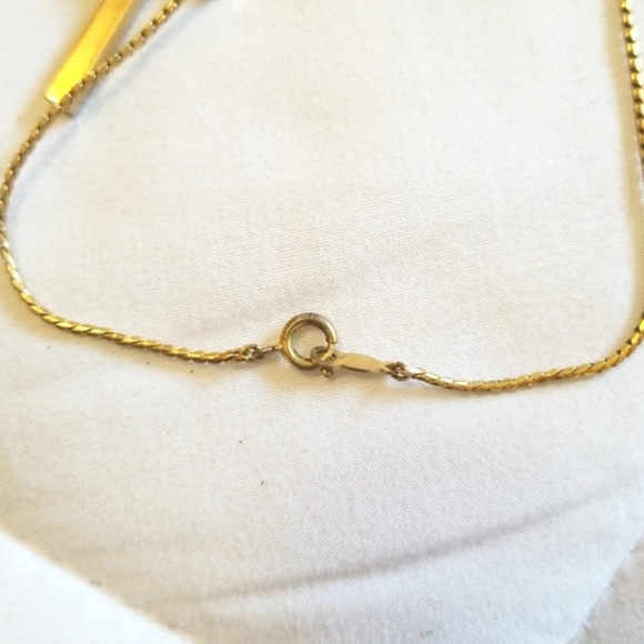 Gold Cross Green Bead Necklace - Picture 3 of 6